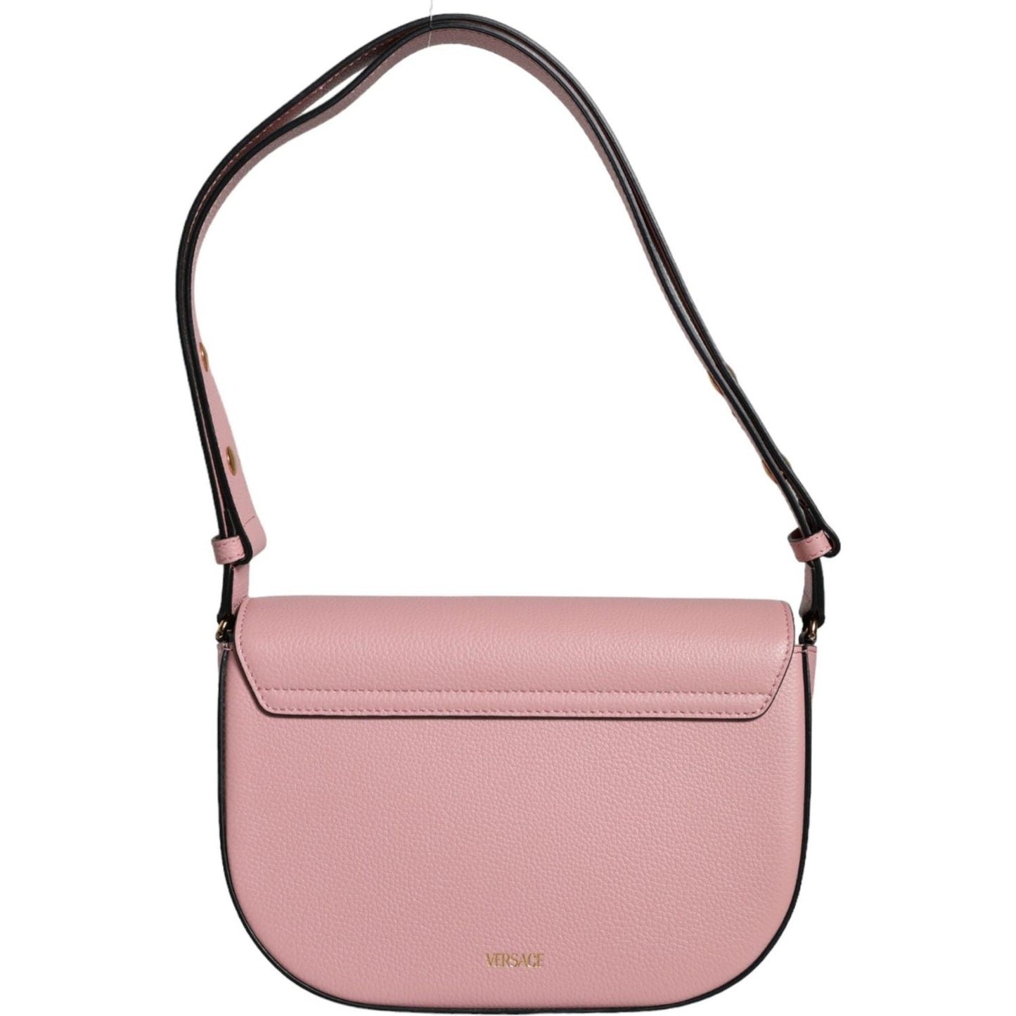 Versace Pink Grainy Calf Leather Logo Crossbody Shoulder Bag BAG1613
