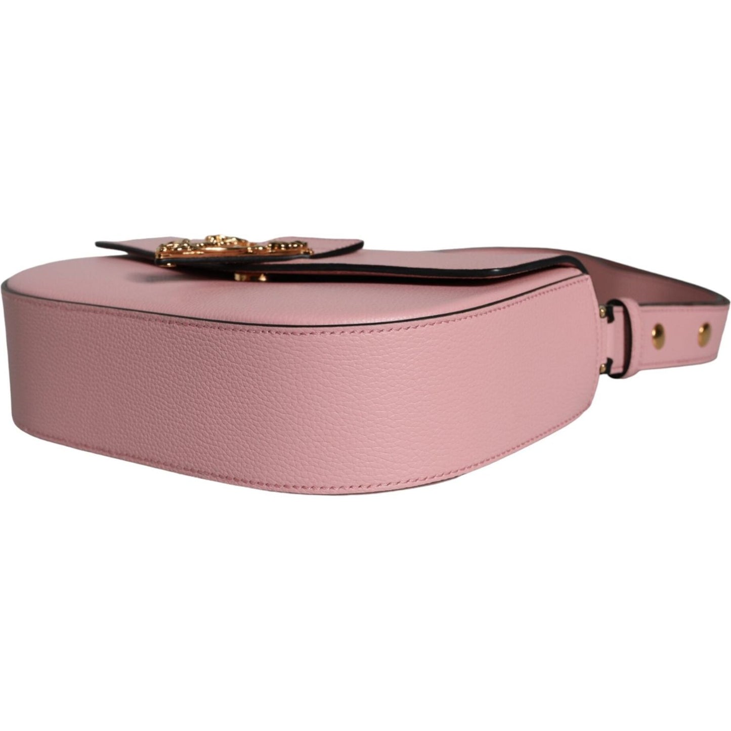 Versace Pink Grainy Calf Leather Logo Crossbody Shoulder Bag BAG1613