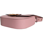 Versace Pink Grainy Calf Leather Logo Crossbody Shoulder Bag BAG1613