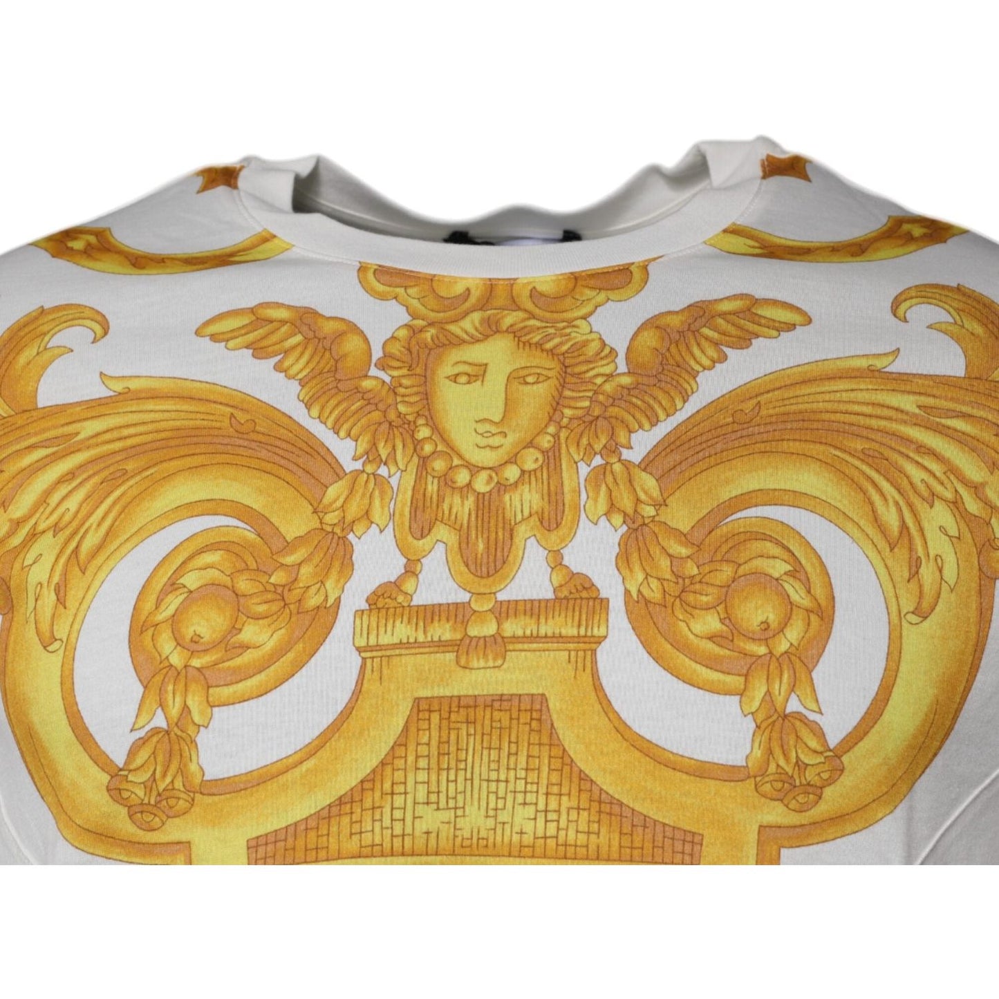 Versace White Medusa Print Cotton Crew Neck T-shirt TSH87195-50