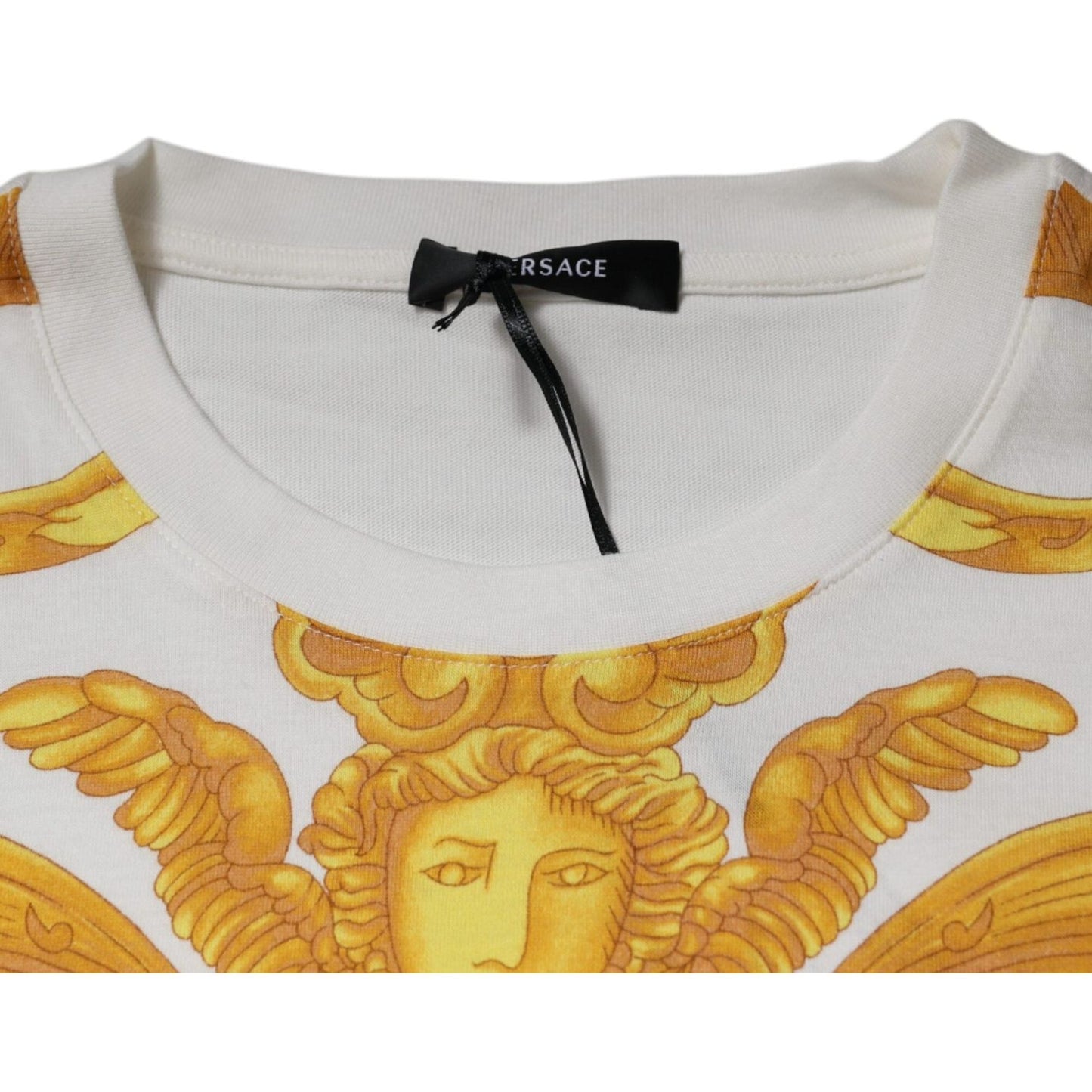 Versace White Medusa Print Cotton Crew Neck T-shirt TSH87195-50