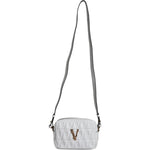 Versace White Quilted Nappa Leather Crossbody Shoulder Bag BAG1609