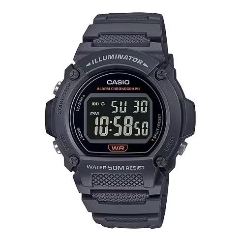 CASIO TIMELESS COLLECTION Mod. SPORT- ILLUMINATOR. WR 50M. ALARM. CHRONOGRAPH - BLACK WATCHES