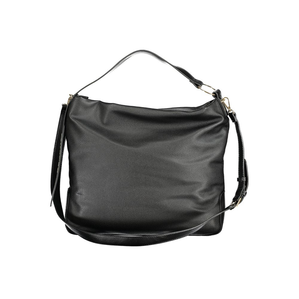 Black Valentino polyethylene handbag with single handle and adjustable strap