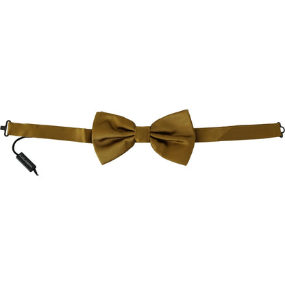 Dolce & Gabbana Yellow Mustard 100% Silk Butterfly Papillon Men Bow Tie