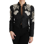 Dolce & Gabbana Black Jacquard Crystal Floral Jacket JKT2403-38