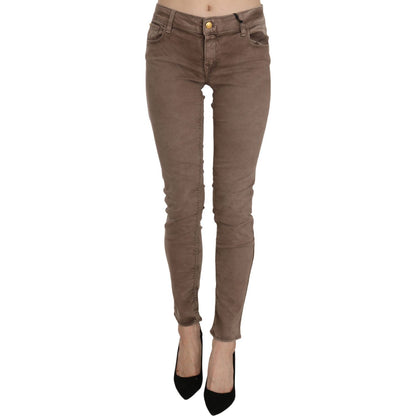 CYCLE Brown Low Waist Slim Fit Skinny Pants