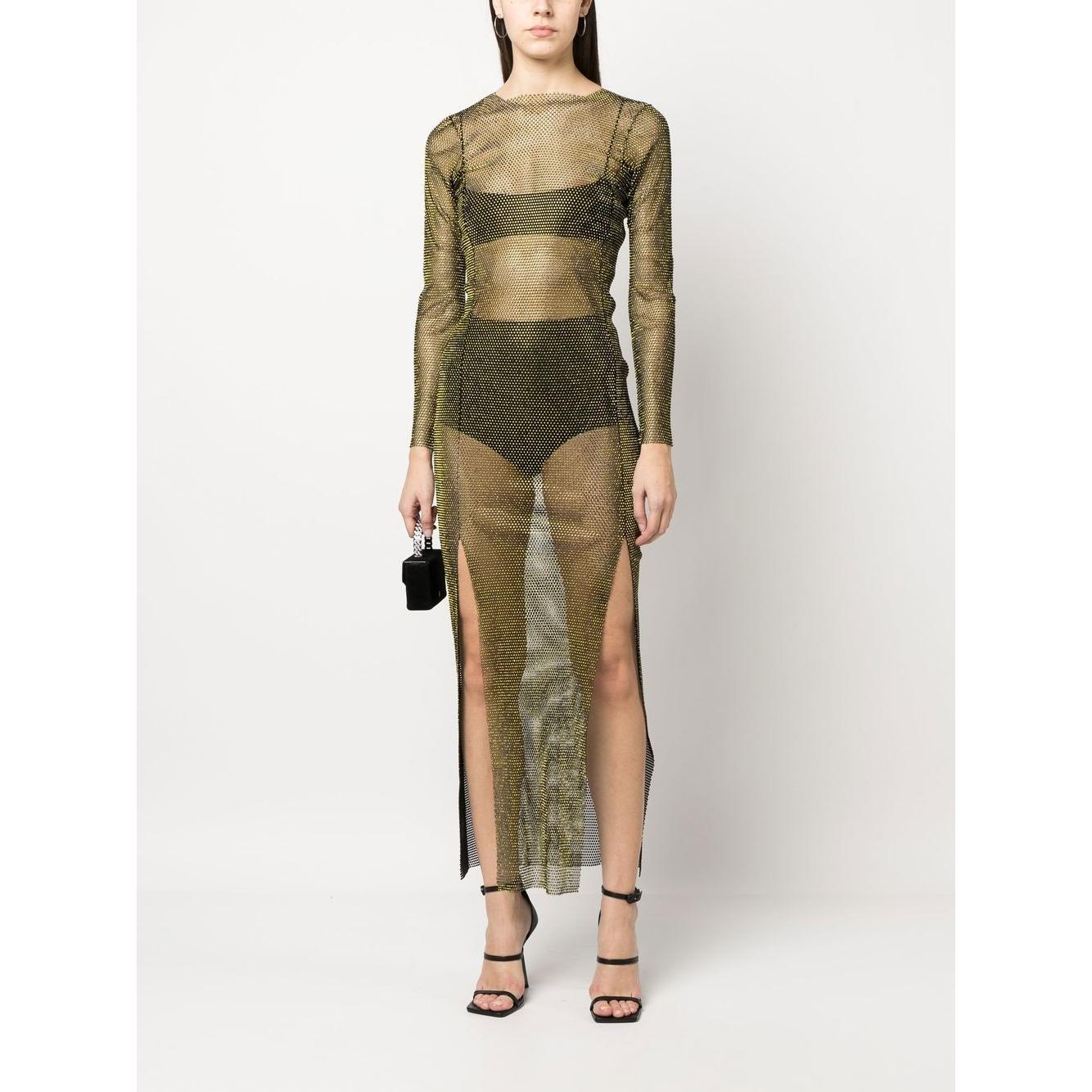 SANTA BRAND Dresses Brown DIAMONDMAXIDRESSBLACK/YELLOW
