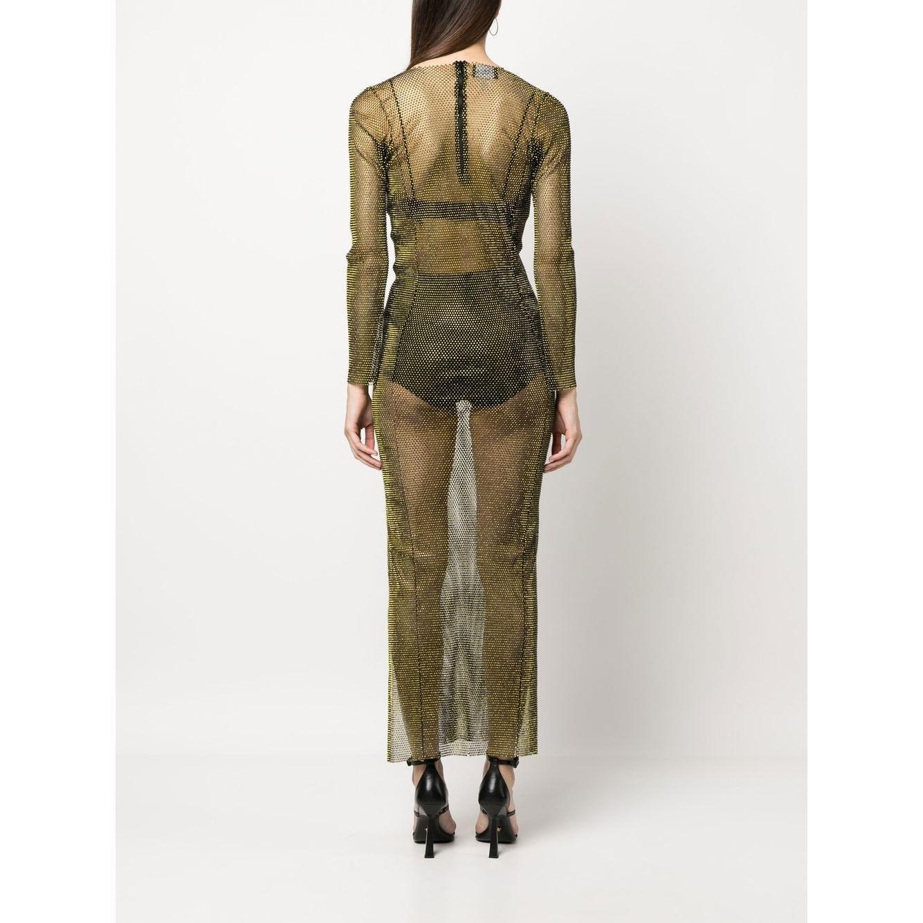 SANTA BRAND Dresses Brown DIAMONDMAXIDRESSBLACK/YELLOW