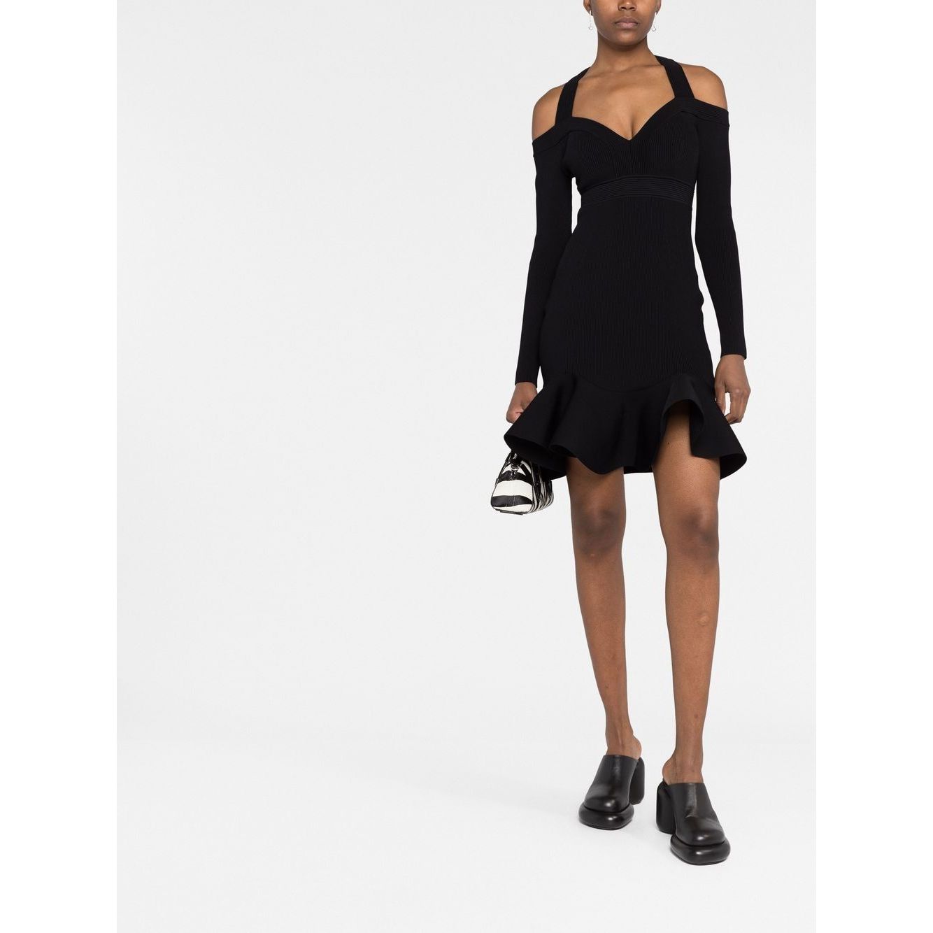 Alexander McQueen Short knitted dress with V-neck Dresses
