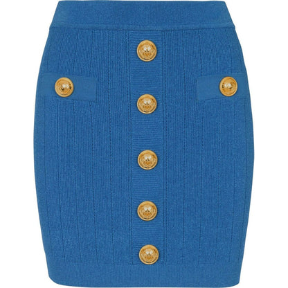 Balmain Button-detail knitted miniskirt
