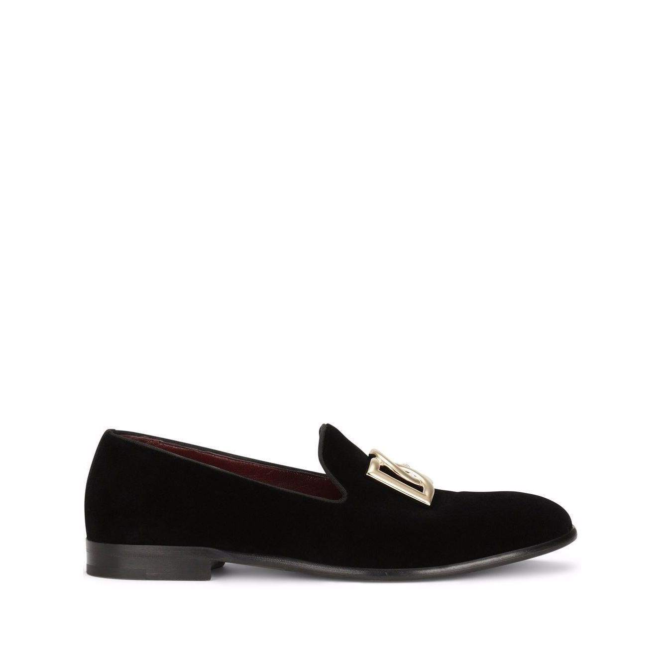 Dolce & Gabbana DG logo velvet slippers