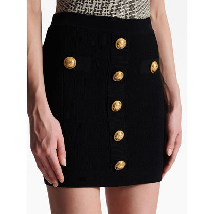 Balmain Button-detail knitted miniskirt