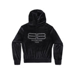 Balenciaga Crystal embellished velvet zip-up hoodie 751792TOV101000
