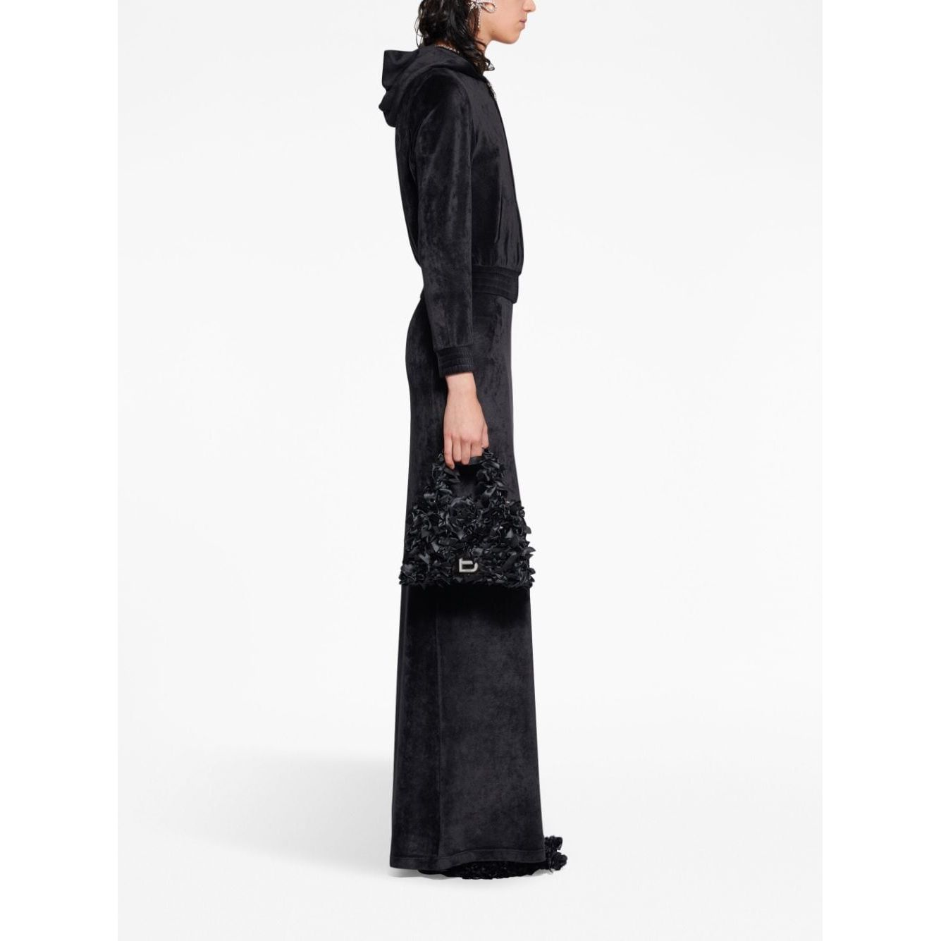 Balenciaga Crystal embellished velvet zip-up hoodie 751792TOV101000