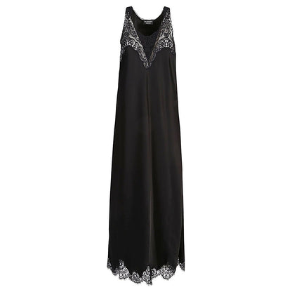 Balenciaga Lace trim long length sleeveless v-neckline dress
