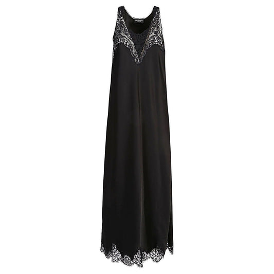 Balenciaga Lace trim long length sleeveless v-neckline dress 725085TKO041000