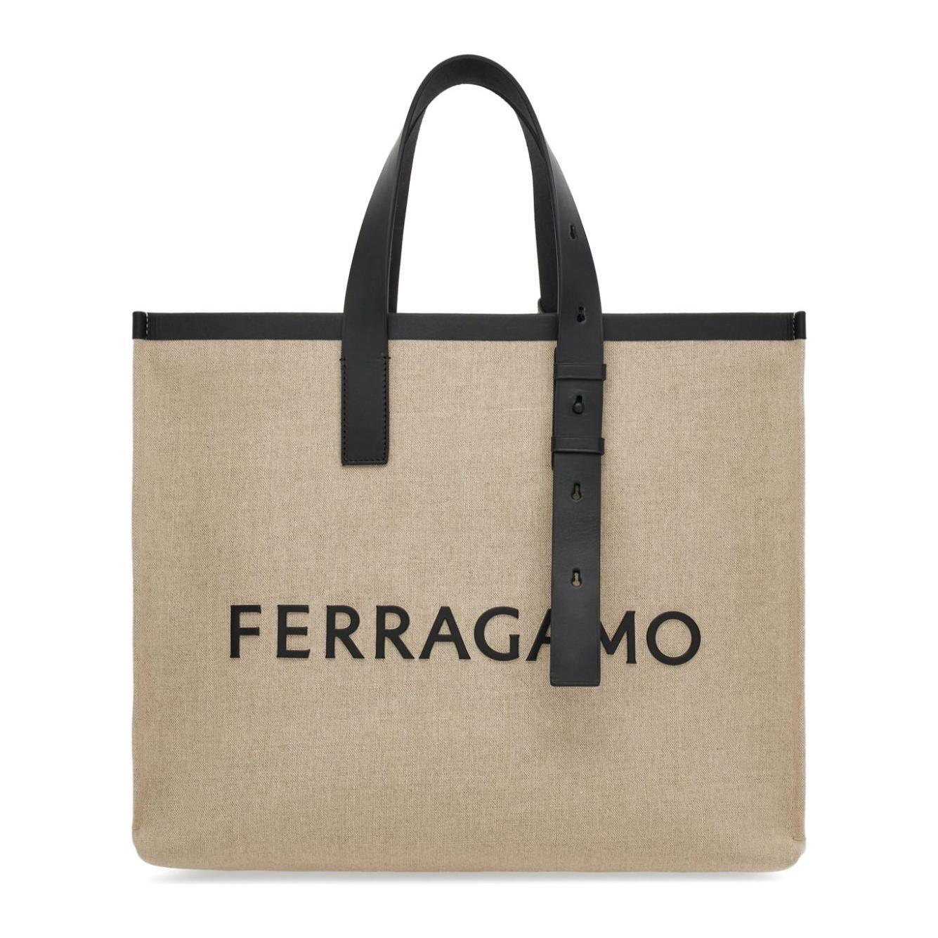 Ferragamo logo-embossed leather tote bag 241298764873001-AI23