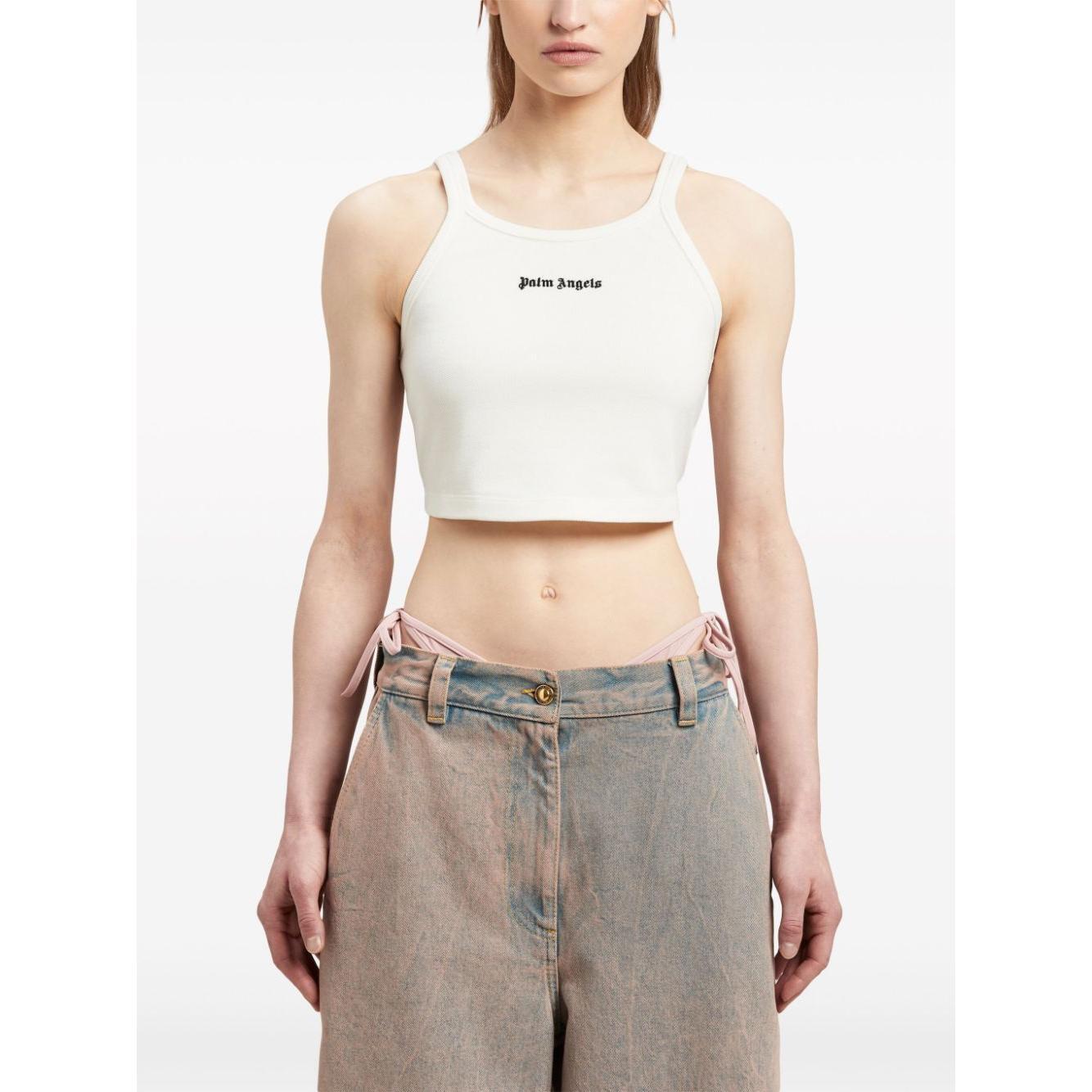 Palm Angels Top White PWAD060S24FAB0020310