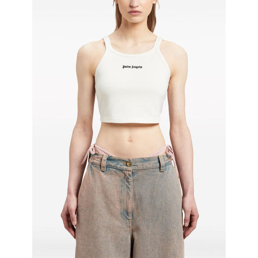 Palm Angels Top White PWAD060S24FAB0020310