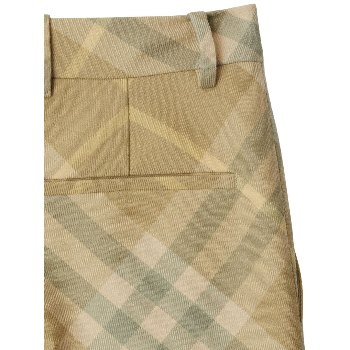 Burberry check-print tailored wool trousers