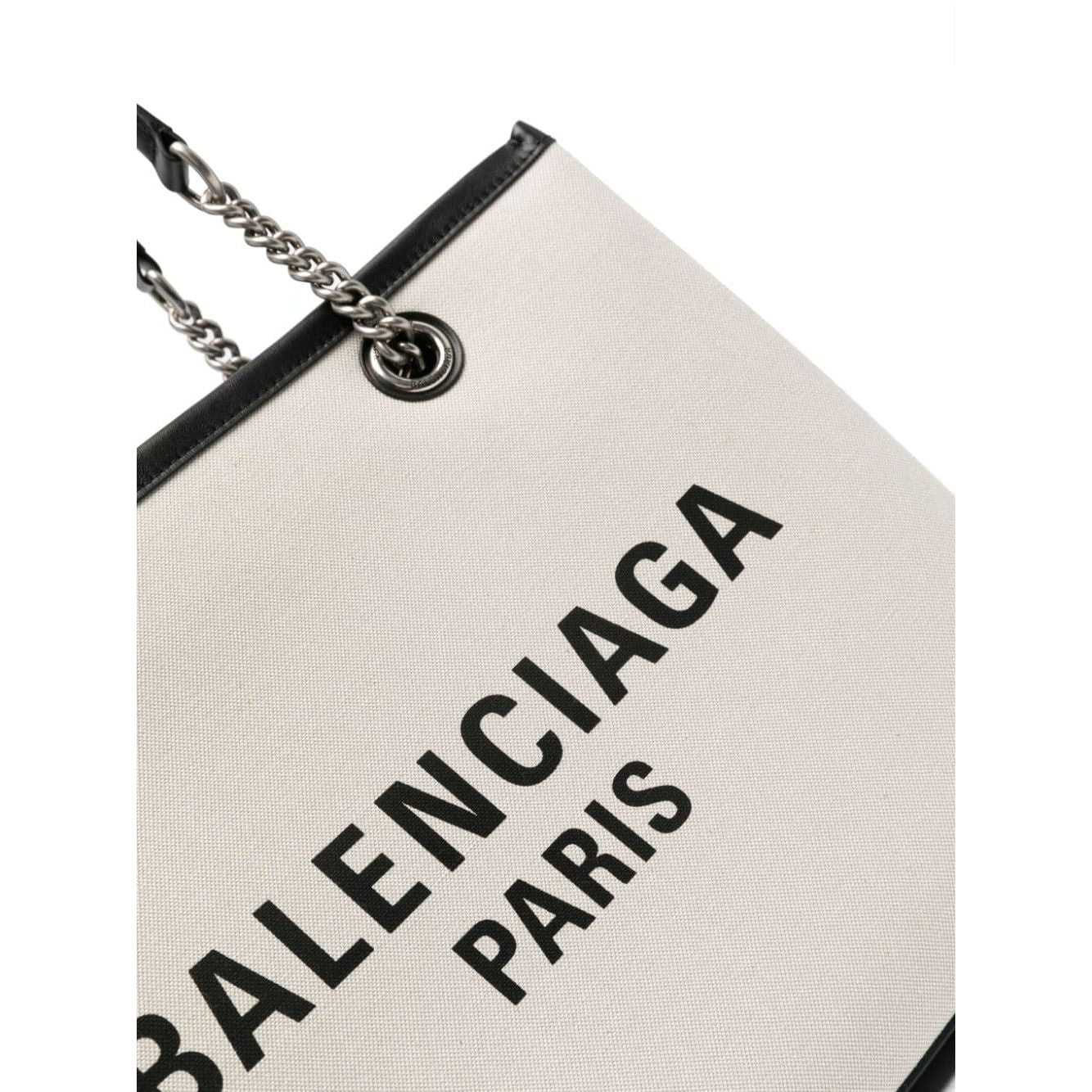 Balenciaga Logo Print Canvas Tote Bag