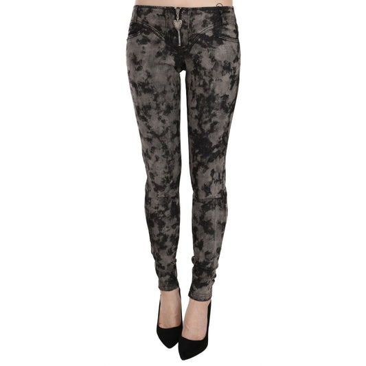 Just Cavalli Black Gray Faded Low Waist Skinny Denim Trousers Jeans PAN70329-26