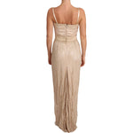 Dolce & Gabbana Beige Lace Spaghetti Strap Sheath Dress DR2019-42