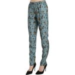 Dolce & Gabbana Blue Musical Instruments Print Tapered Pants Pan70079-36