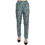 Dolce & Gabbana Blue Musical Instruments Print Tapered Pants Pan70079-36