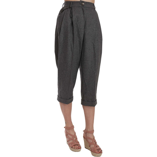 Dolce & Gabbana Wool Cropped Trouser Pleated Pant PAN70005-36
