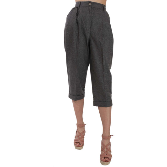 Dolce & Gabbana Wool Cropped Trouser Pleated Pant PAN70005-36