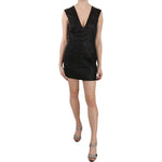 John Richmond Black Leather Studded Mini Shift Dress DR1674-42