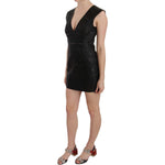 John Richmond Black Leather Studded Mini Shift Dress DR1674-42