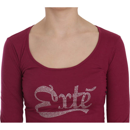 Exte Crystal Embellished Long Sleeve Casual Top