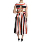 Dolce & Gabbana Multicolor Stripes A-Line Pleated Midi Dress DR2080-44