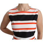 Dolce & Gabbana Multicolor Stripes A-Line Pleated Midi Dress DR2080-44