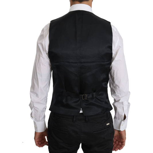 Dolce & Gabbana Blue Wool Waistcoat Formal Gilet Vest TSH3952-46