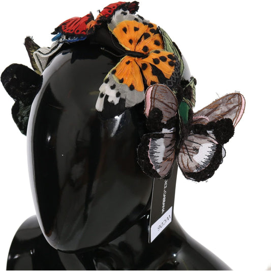 Dolce & Gabbana Tiara Floral Butterfly Sequin Diadem Headband SMY2266