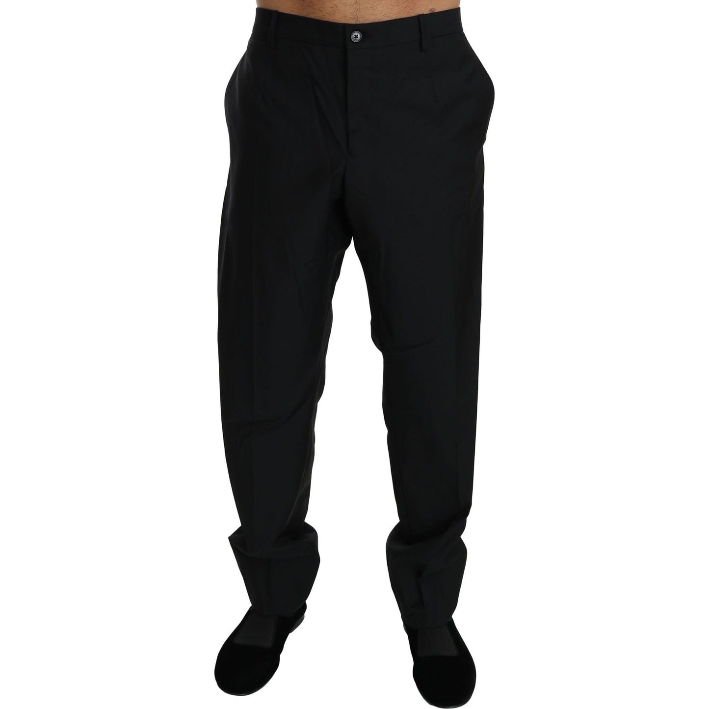 Dolce & Gabbana Black Dress Formal Trouser Men Wool Pants PAN70766-56