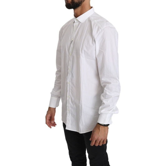 Dolce & Gabbana White Cotton Long Sleeve Top Shirt TSH4056-43
