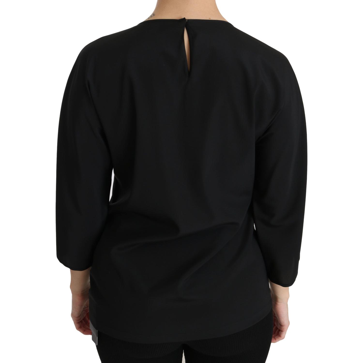 Dolce & Gabbana Black #dgfamily Top T-shirt Silk Blouse