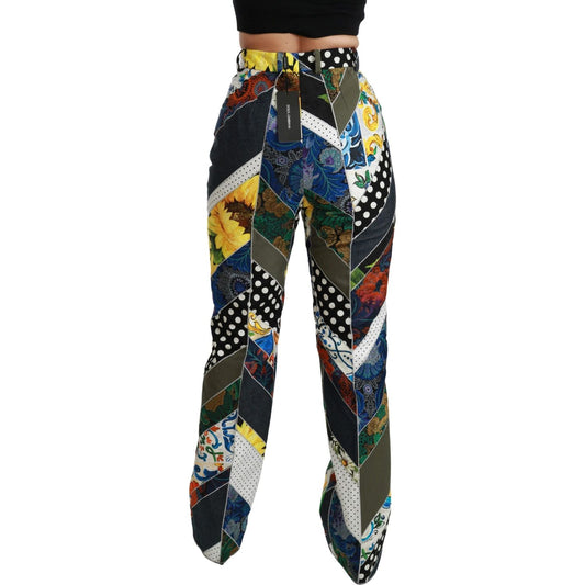 Dolce & Gabbana Multicolor Print High Waist Straight Pants PAN70936-40