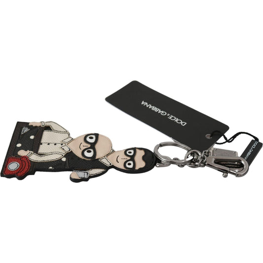 Dolce & Gabbana Leather Dominico Stefano #DGFAMILY Logo Badge Keychain SMY3019