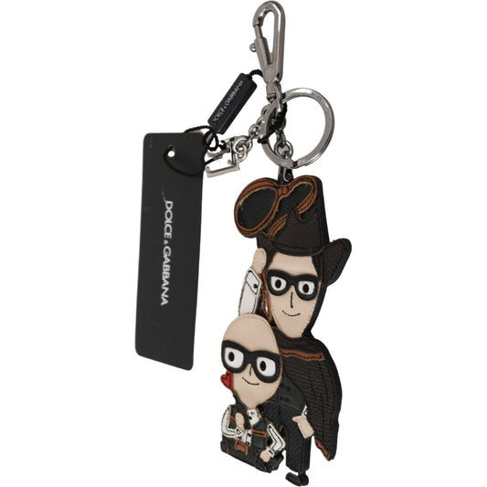 Dolce & Gabbana Leather Dominico Stefano SICILY WESTERN Badge Keychain SMY3016