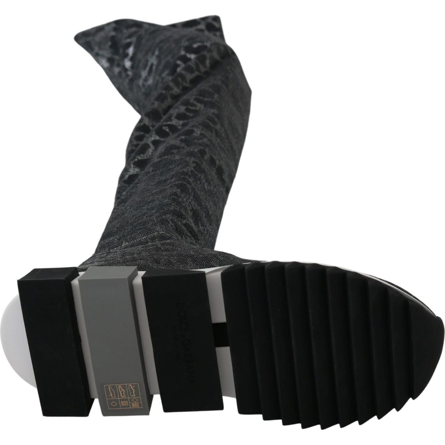 Dolce & Gabbana Gray Leopard High Top Sneakers Booties Shoes