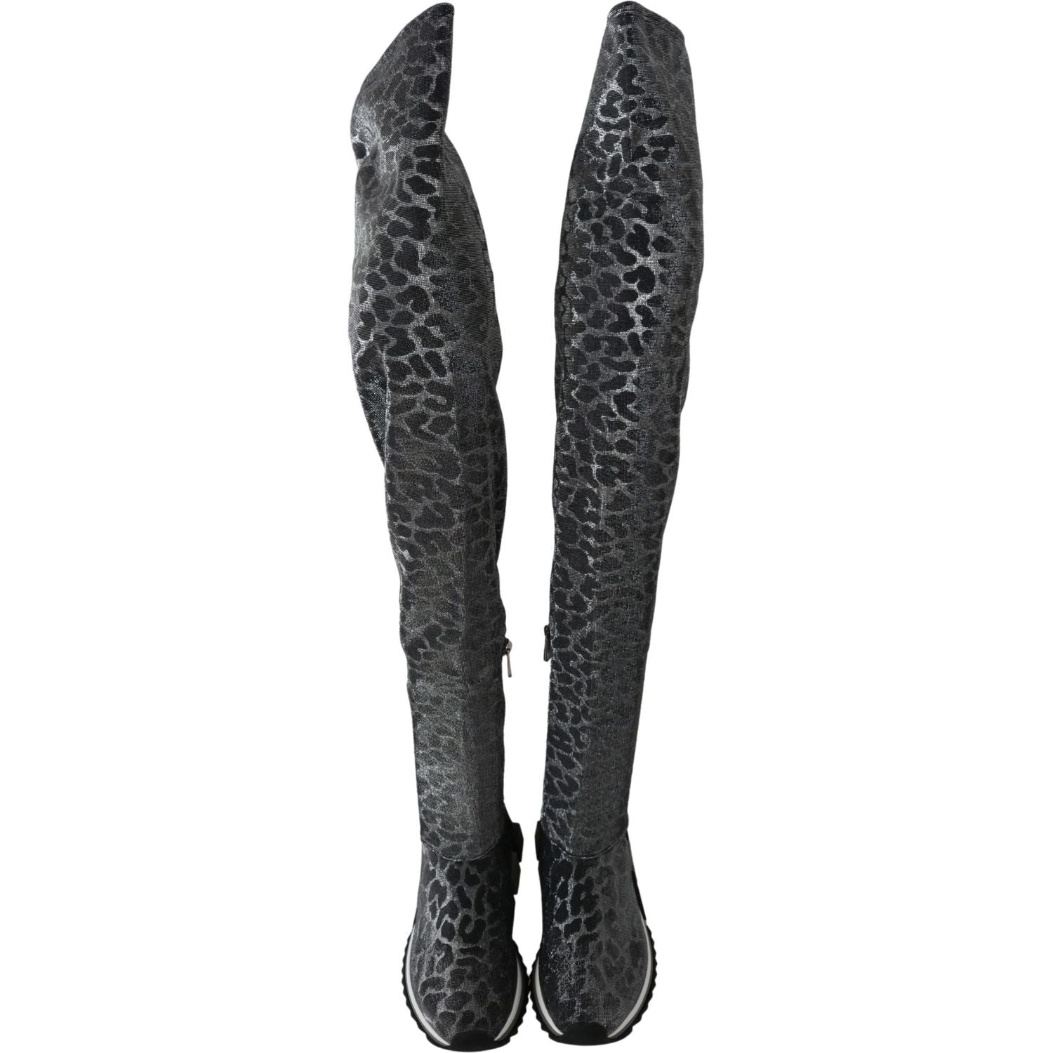 حذاء أنيق بنقشة جلد النمر فوق الركبة من دولتشي آند غابانا