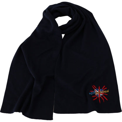 Dolce & Gabbana Blue #DGLovesLondon Wrap Shawl Wool Scarf