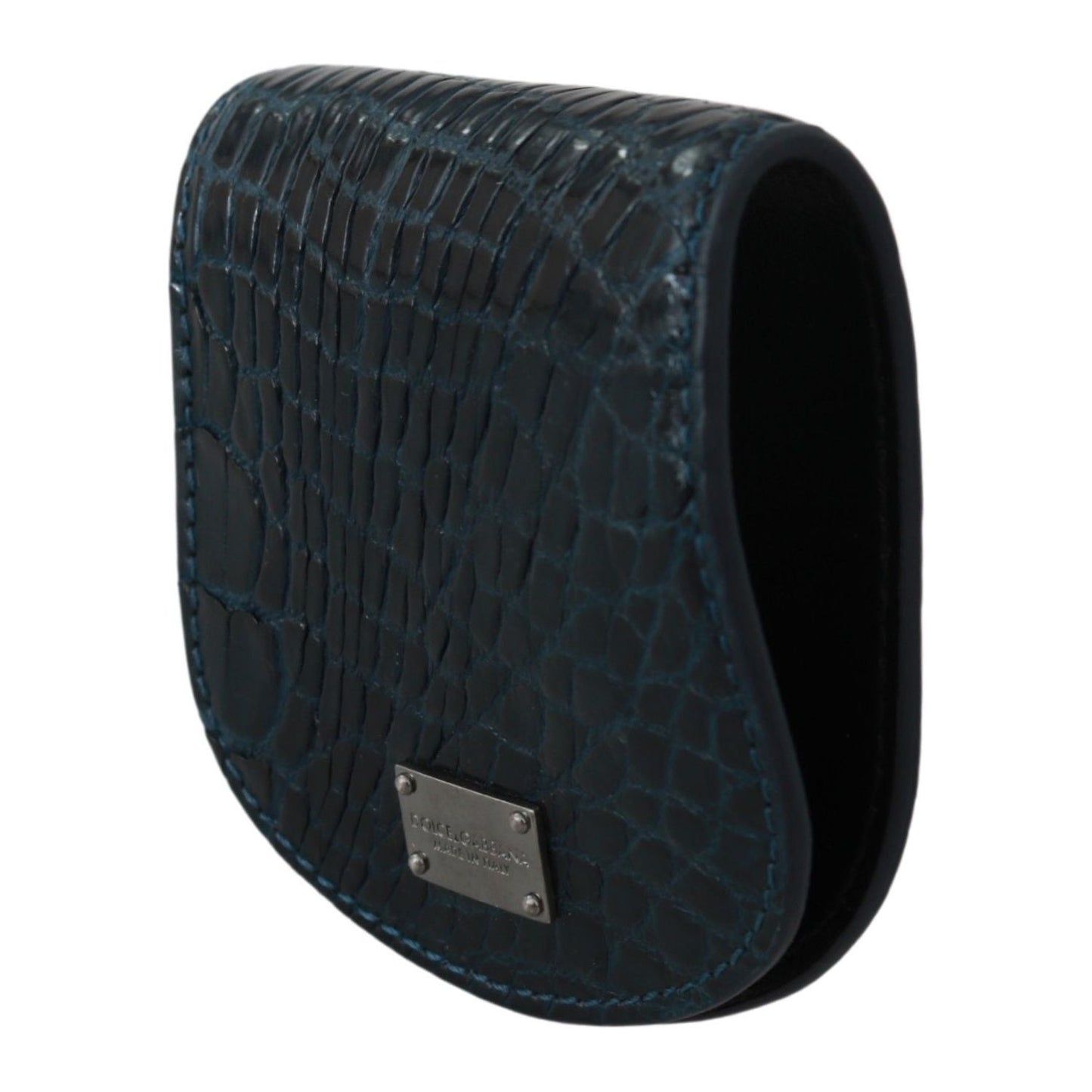 Dolce & Gabbana Blue Exotic Skins Condom Case Holder Pocket VAS9357
