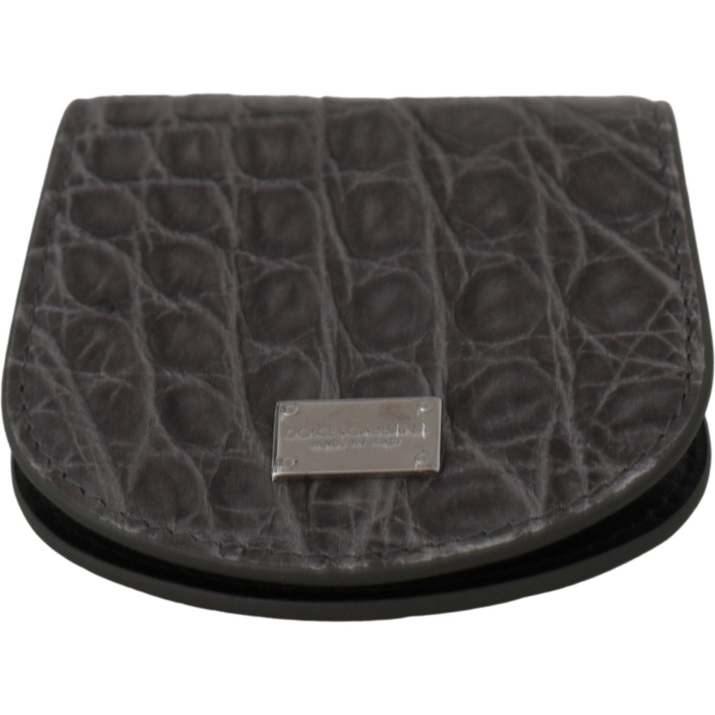 Dolce & Gabbana Gray Exotic Skin Condom Case Holder Pocket Wallet VAS9358